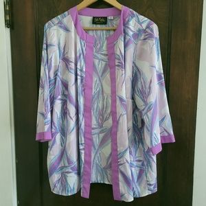 Last Call! Bob Mackie Tropical Bird of Paradise Open Top PLUS SIZE 1X